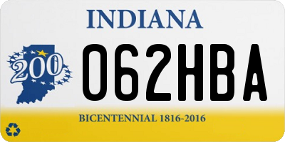 IN license plate 062HBA