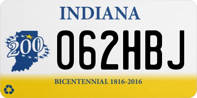 IN license plate 062HBJ