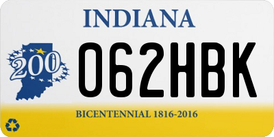 IN license plate 062HBK