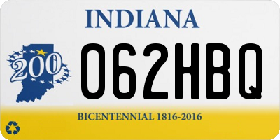 IN license plate 062HBQ