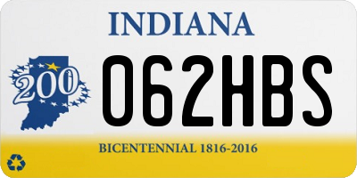 IN license plate 062HBS