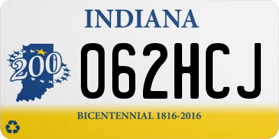 IN license plate 062HCJ