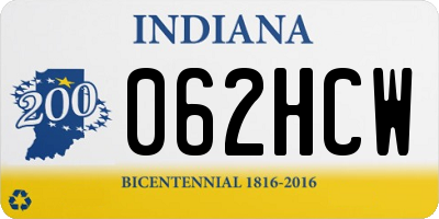 IN license plate 062HCW