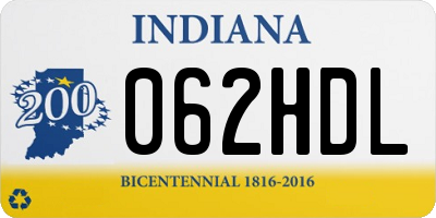 IN license plate 062HDL