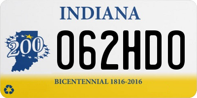 IN license plate 062HDO