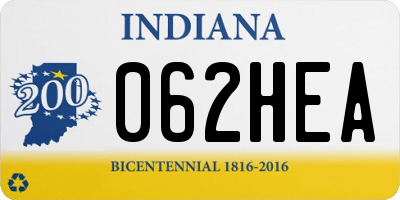 IN license plate 062HEA