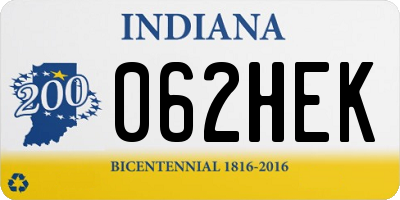 IN license plate 062HEK