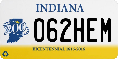 IN license plate 062HEM