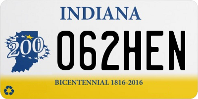 IN license plate 062HEN