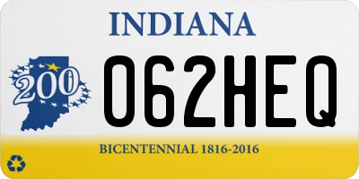 IN license plate 062HEQ