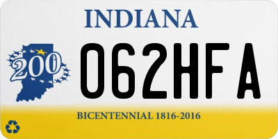 IN license plate 062HFA