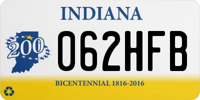 IN license plate 062HFB