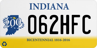 IN license plate 062HFC