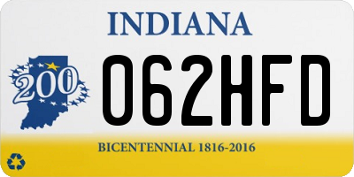 IN license plate 062HFD
