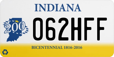 IN license plate 062HFF