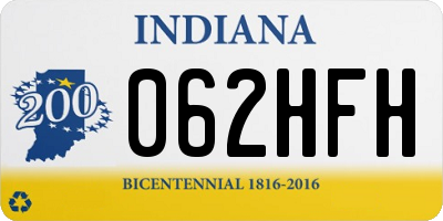 IN license plate 062HFH