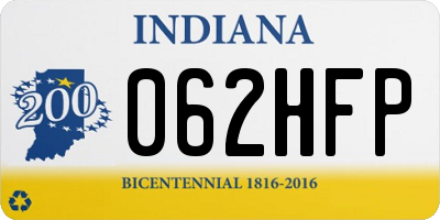IN license plate 062HFP
