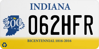 IN license plate 062HFR