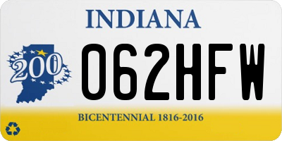 IN license plate 062HFW