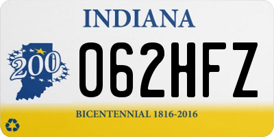 IN license plate 062HFZ