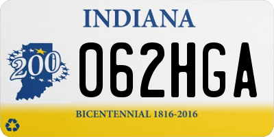 IN license plate 062HGA