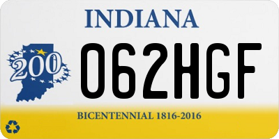 IN license plate 062HGF