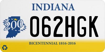 IN license plate 062HGK