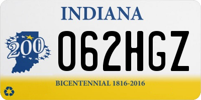 IN license plate 062HGZ