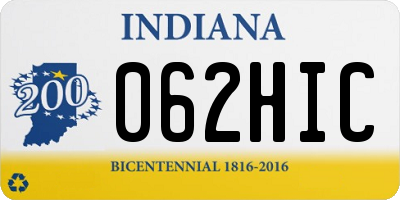 IN license plate 062HIC