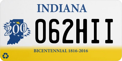 IN license plate 062HII