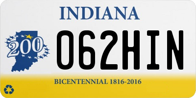 IN license plate 062HIN