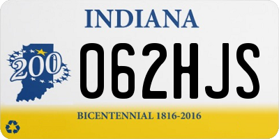 IN license plate 062HJS