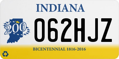 IN license plate 062HJZ