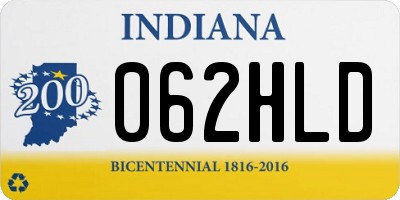 IN license plate 062HLD
