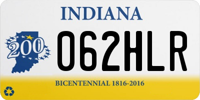 IN license plate 062HLR
