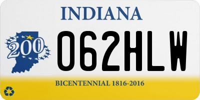 IN license plate 062HLW