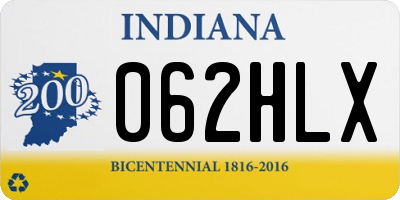 IN license plate 062HLX