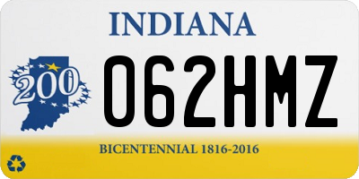 IN license plate 062HMZ
