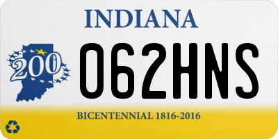 IN license plate 062HNS