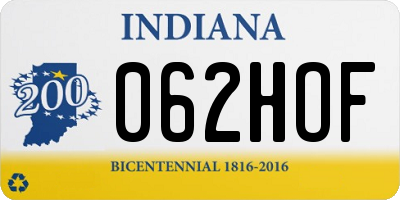 IN license plate 062HOF