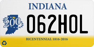 IN license plate 062HOL