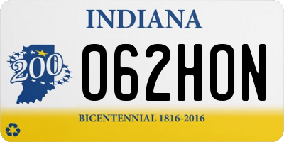 IN license plate 062HON