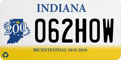 IN license plate 062HOW
