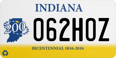 IN license plate 062HOZ