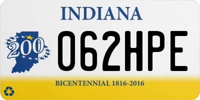 IN license plate 062HPE