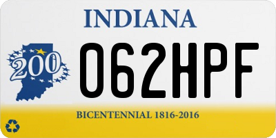 IN license plate 062HPF