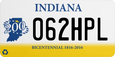 IN license plate 062HPL