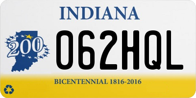 IN license plate 062HQL