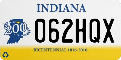 IN license plate 062HQX