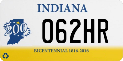 IN license plate 062HR